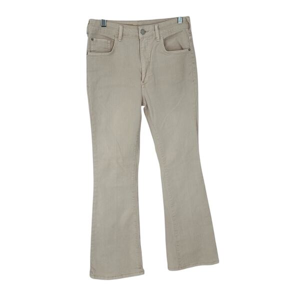 Anthropologie Pilcro Off White Light Cream The Icon Flare Leg Denim Jeans 27 - Picture 2 of 12